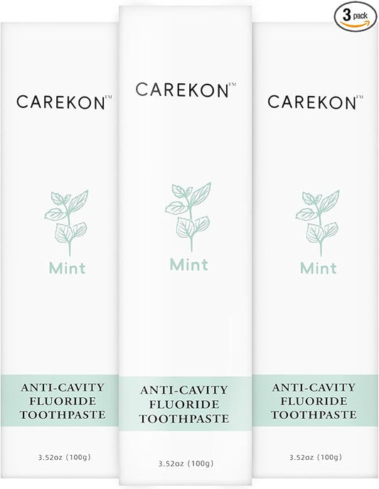 Hydroxyapatite Toothpaste for Sensitive Teeth, Fluoride Toothpaste for Cavity Reversal, Enamel Remineralization, Gum Repair, Teeth Whitening, Home & Travel Size, Mint Flavor, 3 x 3.52oz