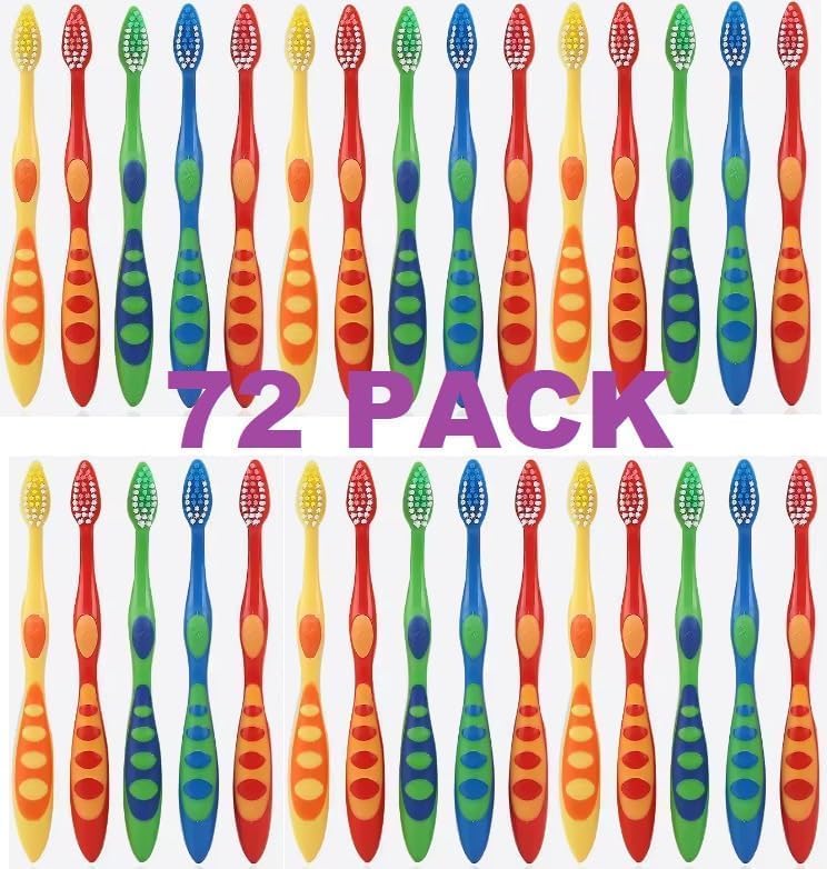AIAG 72 Count Kids Toothbrush Soft Bristles, Cute Toothbrushes for Children Toddler Home School Camp Daycare Travel