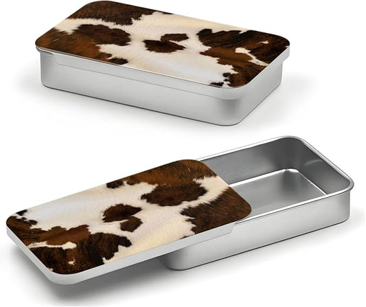 Portable Dental Floss Case, Refillable Cute Travel Floss Dispenser for Men & Women, Pocket Travel Floss Picks Case for Purse, Backpack, Bag Brown Cowhide Print