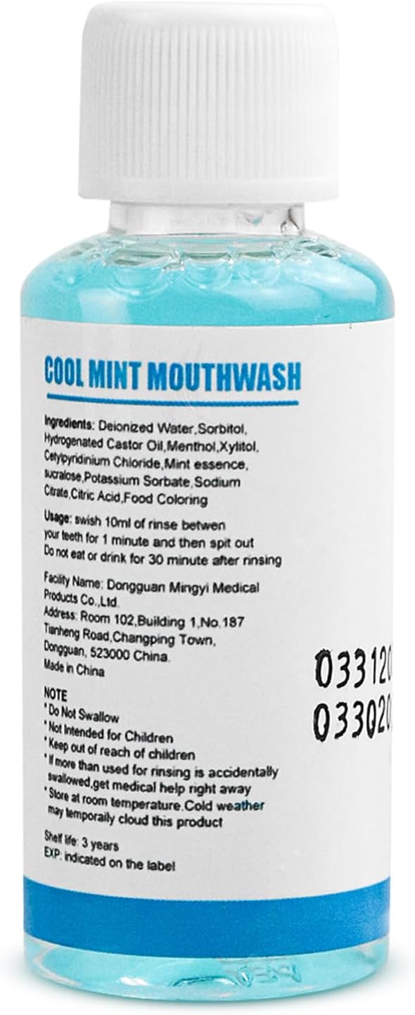 200 Travel Size Mouthwash Bulk Mini Fresh Mint Portable Mouthwash Individual 1.2oz/35ml Bottles for Travel Toiletry Kits