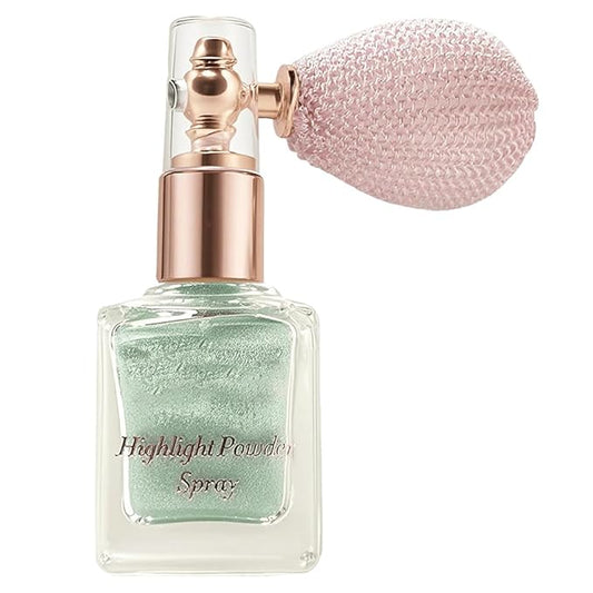 Mint Highlighter Spray, Professional Shiny Glitter Spray for Eyeshadow Face and Body Luminizers, Loose Shimmer Powder Makeup Mist for Women Kid Rave Outfits Festival Accessories