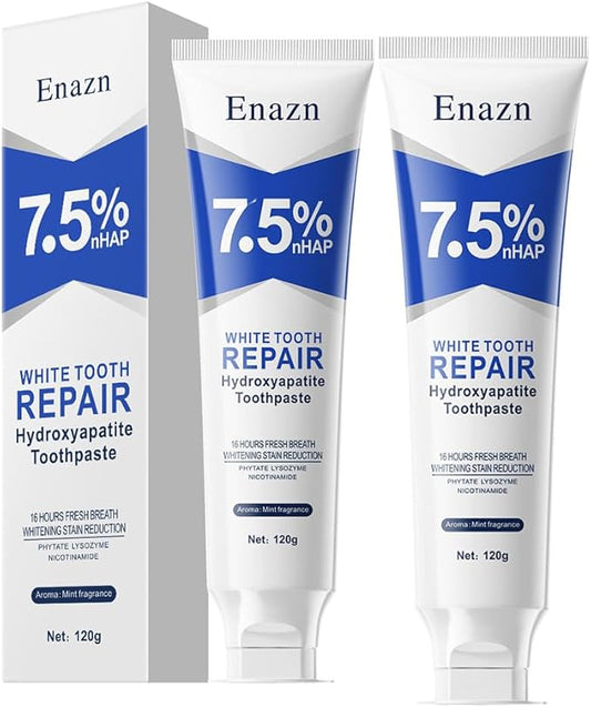 7.5% Nano Hydroxyapatite Toothpastes for Enamel Protection and Tooth Strengthening, Fluoride-Free Cooling Mint, Promotes Fresh Breath, Daily Use for Oral Health Mild Mint, 4.23 Oz, （2 Pack）