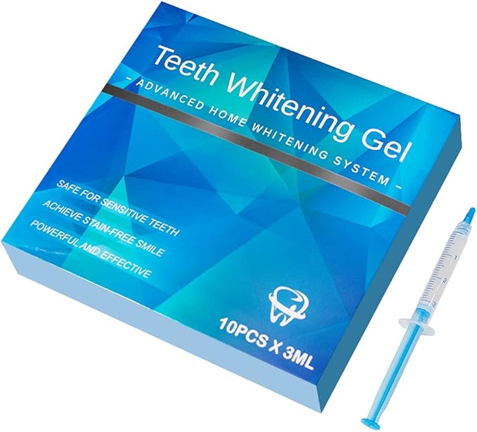 10 Pcs 3ml Teeth Whitening Gel Refills Bleaching Gel, Tooth Whitener Gel Kit for Home Use, Works with Teeth Whitening LED Light and Tray