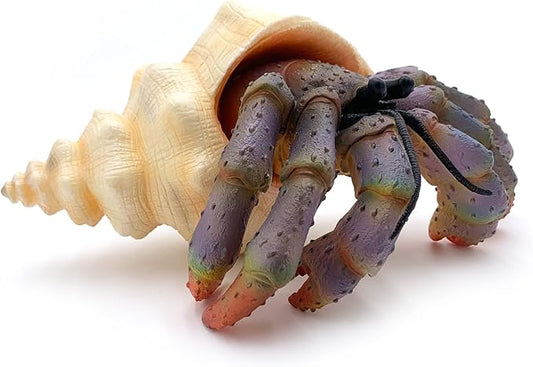 Gemini&Genius Sea Animal Hermit Crab Action Figure Toy for Kids, Soft Rubber Realistic Ocean Crab Educational and Role Play Toys for Kids and Collectors, Great Swimming and Bath Toys (Hermit Crab)