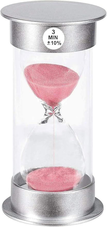 SuLiao 3 Minute Hourglass Timer Sand Clock: Unbreakable Pink Sand Watch 3 Min, Colorful Plastic Hour Glass Sandglass for Games, Classroom, Kitchen, Decoration