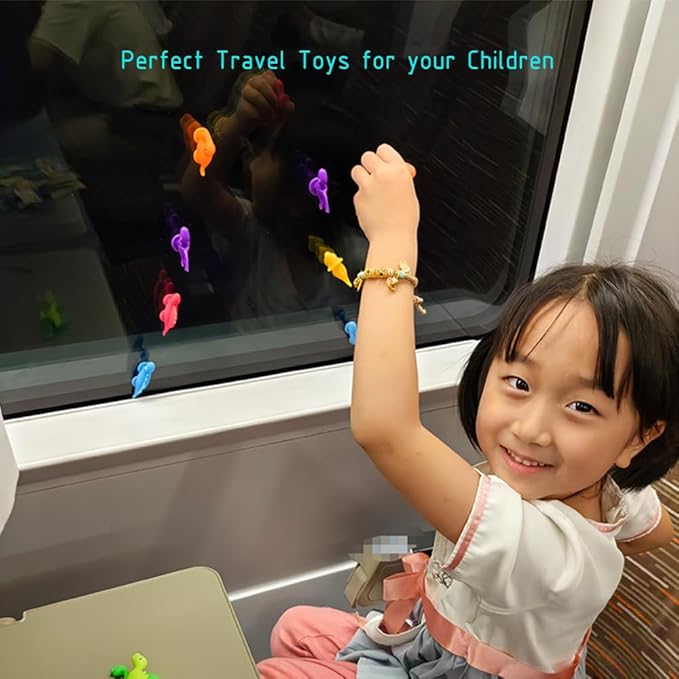 16 PCS Suction Cup Toys Bath Toys Party Favor for Kids ,Dinosaur Silicone Sucker Toys No Hole Bathtub Shower Toys Travel Toys Window Toys for Toddlers Boys Girls