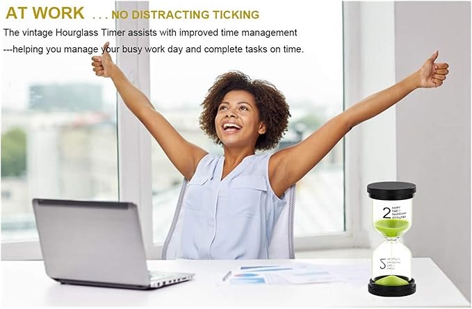 SuLiao Hourglass 2 Minute Sand Timer: Plastic Green Sand Watch 2 Min, Large Reloj De Arena Two Minutos, Colorful Hour Glass Sandglass for Kids, Classroom, Student, Kitchen, Games, Decor