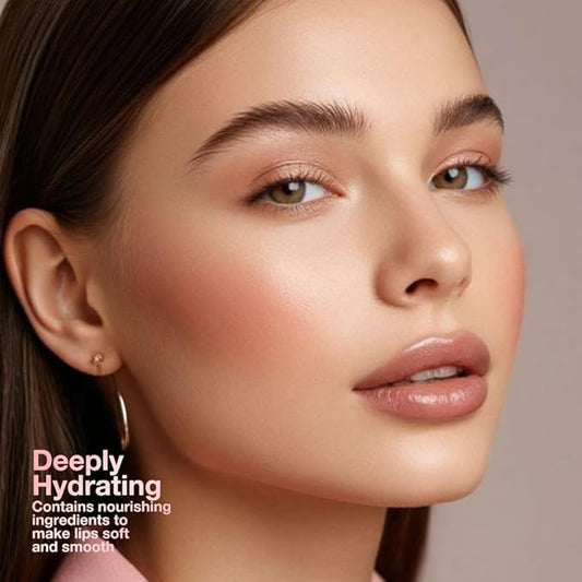 2Pcs Nude Brown Honey Tinted Lip Stain Lip Balm Lip Gloss Lipstick, Sheer Hydrating Lip Stains Tint, Moisturizing Lip Color for All Skin Tones, Nourishing Lip Balm with Natural Black Cherry