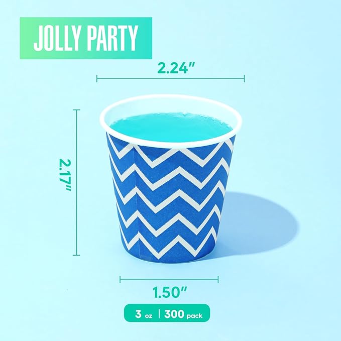[300Pack] Paper Cups, 3oz Disposable Bathroom Cups, Mouthwash Cup, Cold Disposable Drinking Cup for Party, Picnic, BBQ, Travel, and Event (Strip)