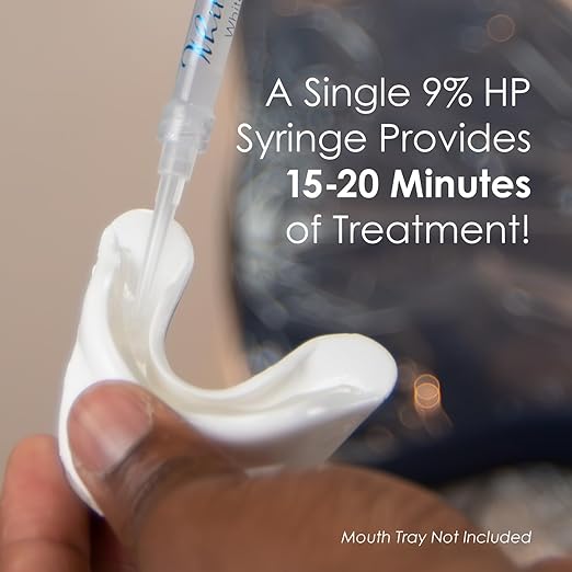 Professional Dental-Grade Teeth Whitening Gel, Sensitivity-Proof, 9% Hydrogen Peroxide Formula - Made in USA - 4 Pack Syringes with Dispensing Tips