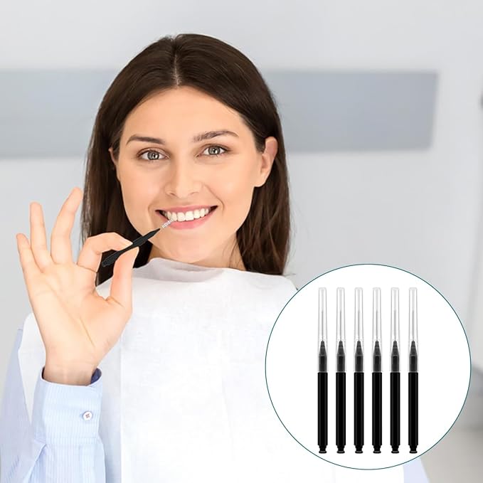 120 Pcs Interdental Brush + 25 Pcs Lip Wands Applicators Disposable, Braces Brush for Cleaner Interdental Brush Toothpick Dental Flossing Head Oral Dental Hygiene Flosser Tooth Cleaning Tools, Black
