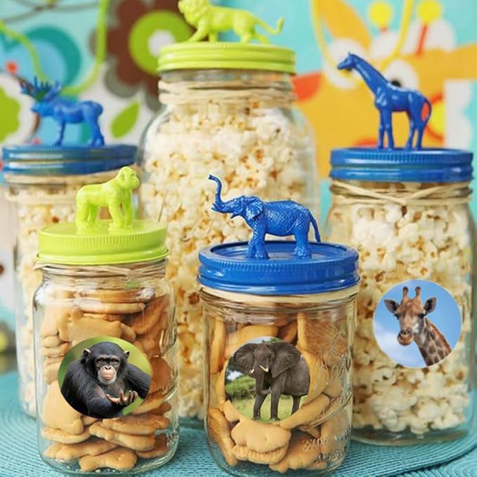 600 Pcs Zoo Animals Stickers for Kids, 1.5 Inch Round Jungle Animal Stickers for Boys Girls Birthday Party Favor Gifts Decoration Teachers Student Classroom Reward