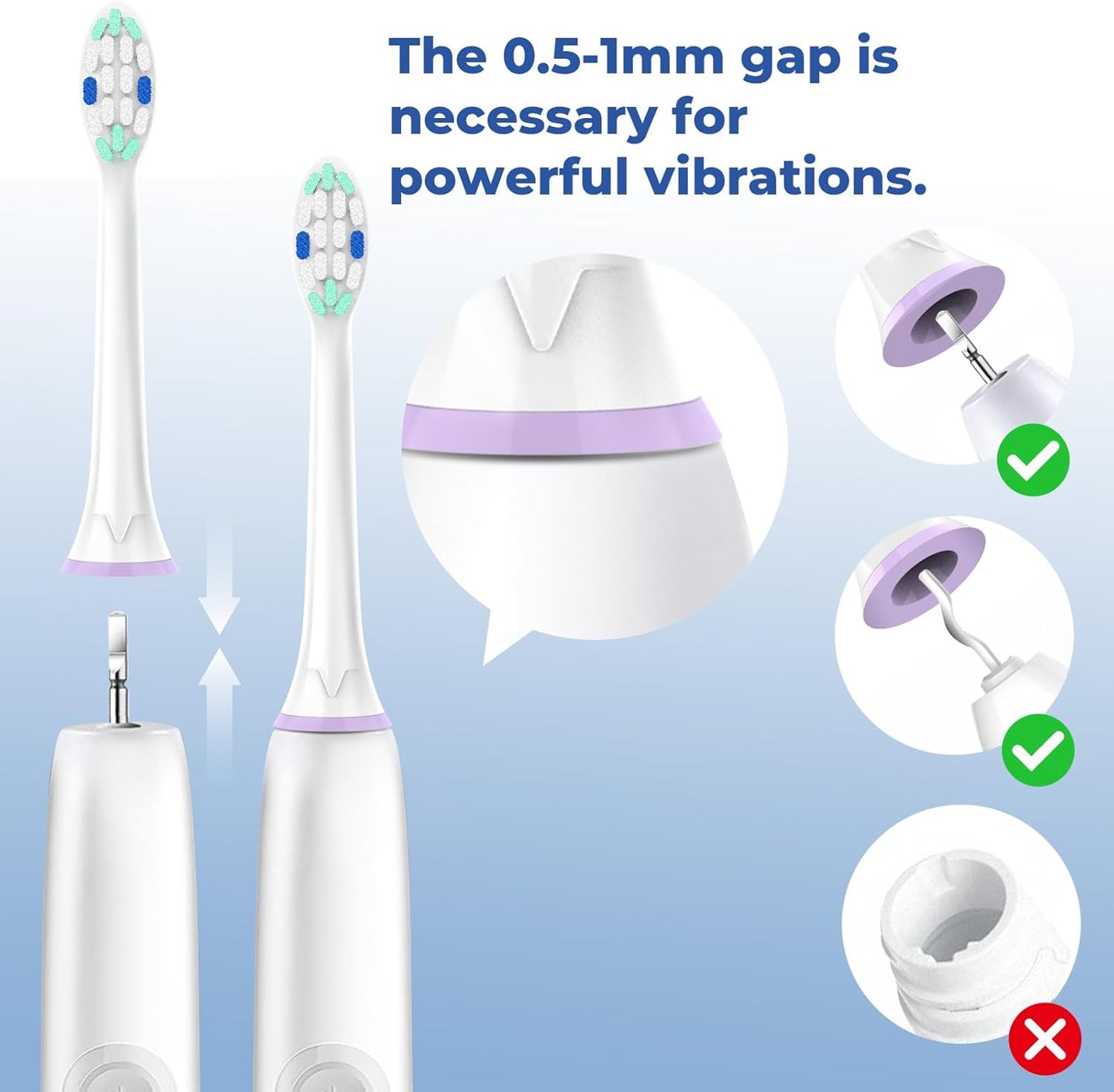 Replacement Heads for Philips Sonicare: Replacement Brush Head Compatible with Philips Sonicare - Toothbrush Heads Soft Compatible with DiamondClean, FlexCare, ProtectiveClean and More, 8 Pack