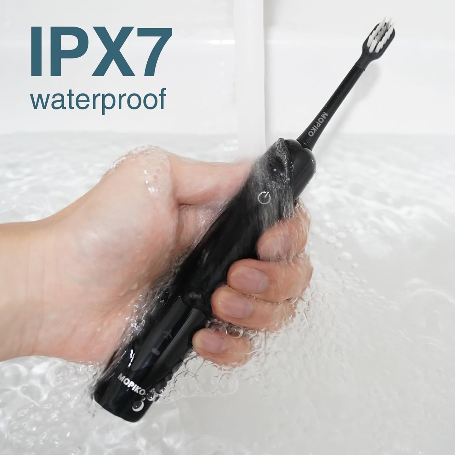 Sweep Sonic Electric Toothbrush for Adults - Rechargeable Power Toothbrush with 2 Replacement Brushheads, Touch Control Sweep Sonic 4 Modes Ultra Clean, IPX7 Waterproof, Black