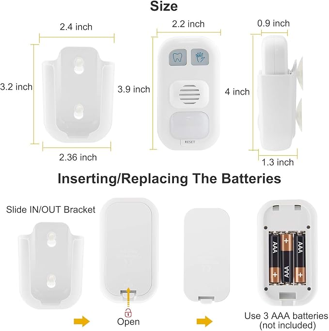LUXSWAY Kids Musical Timer for Teethbrushing with 3 Level Volume, 20 Seconds Handwash Timer and 2 Minutes Teeth Brush Musical for Kids Training, Battery Powered Indicator LED Light