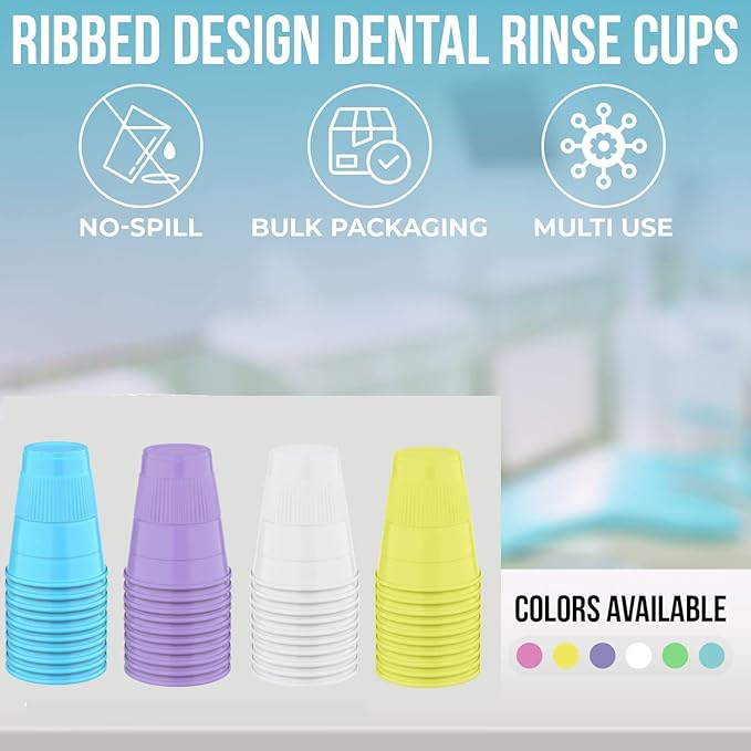 Disposable Cups | 50 Pack | 5 oz Plastic, Small Bathroom, Perfect for Medicine, Water, Rinsing, Mouthwash, Party, Dental | Multicolor for Kids | Green