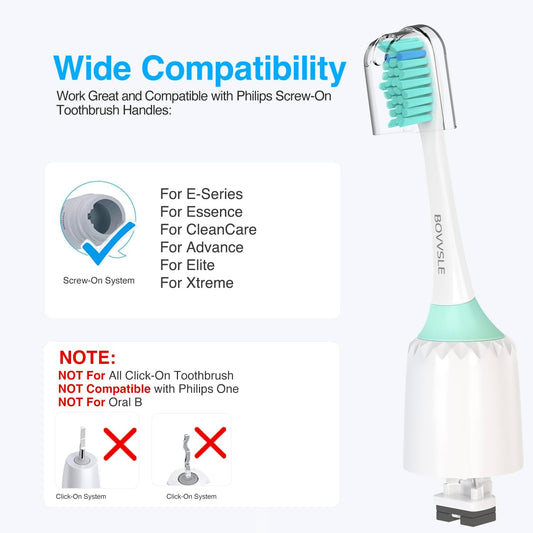 Replacement Toothbrush Heads for Philips Sonicare Replacement Heads E-Series, Essence, Xtreme, Electric Replacement Brush Head for Phillips Sonicare, for Philips Sonic Care Toothbrush,6 Pcs
