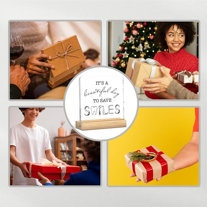 Dentist Gift Dentist Appreciation Gifts Dentist Graduation Gift for Men Women Dental Assistant Week Gifts Dental Gifts for Coworkers Dental Office Decor Acrylic Sign 4 x 4 inch