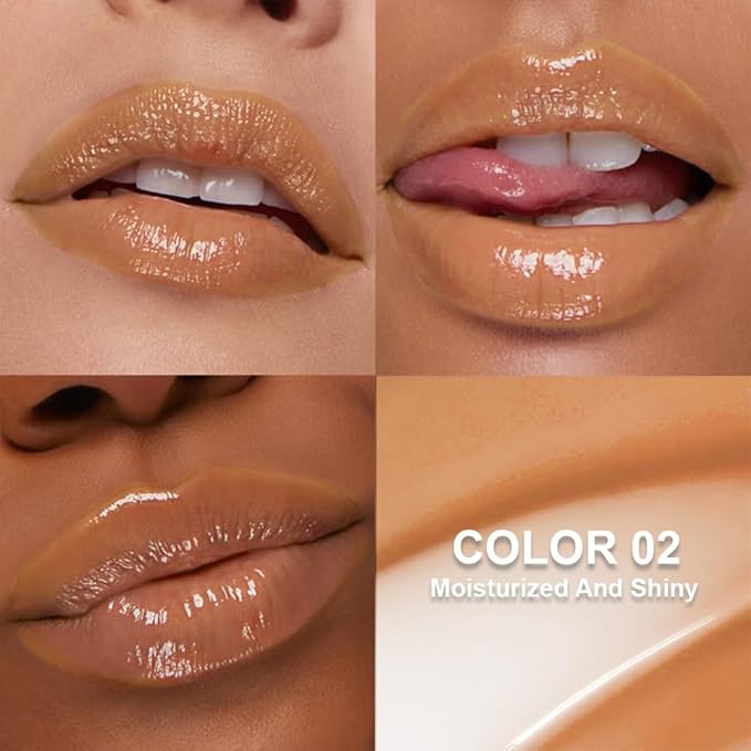 Summer Glow Reviver Lip Balm Butter Lip Gloss, Melting Lip Serum, Ultra-Hydrating Natural Vegan Lip Balm, Sheer-Tinted Shine & Hydration, Soothes & Softens Dry Lips (Light Brown)