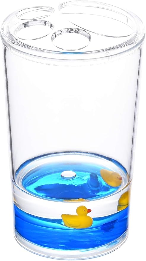 Locco Decor 4 Piece Acrylic Liquid 3D Floating Motion Bathroom Vanity Accessory Set Duck