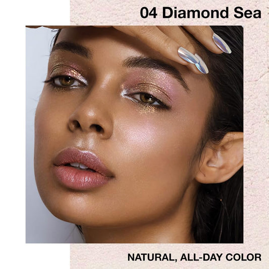 Single Cream Eyeshadow,Diamond White Shimmer Eye shadow Pallette,Long Lasting Glitter Eyeshadow,Soft Shimmer Eye Makeup,Vegan & Cruelty-Free Mini Eye shadow for Brown Blue Green Eyes. 04#