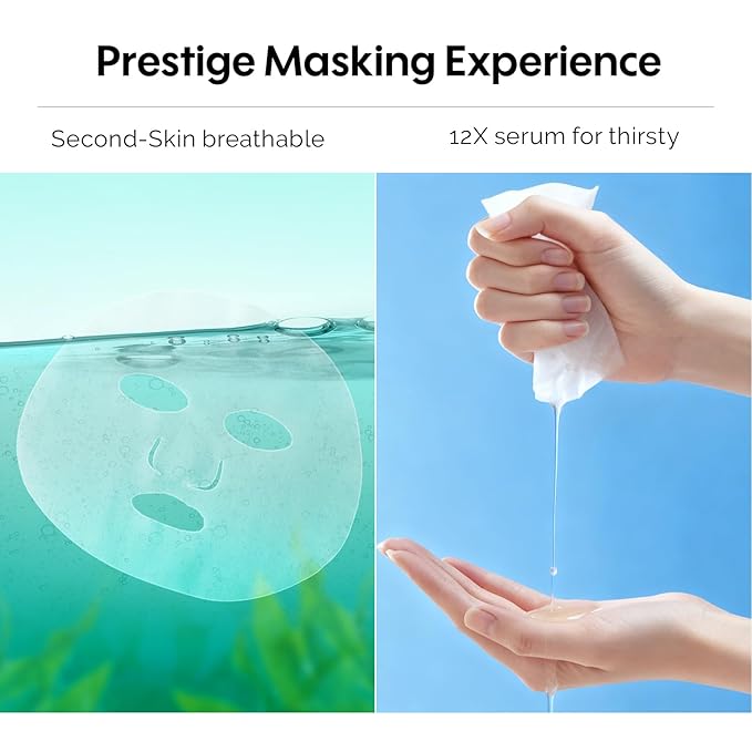 ZealSea Cicalix & Ceramidbar Face Masks Skincare Set, Derm Solution Sheet Mask for Multi-Trigger Sensitivity, Soothing & Calming, Strengthen & Restore Skin, Facial Mask with Cica & Ceramide, 16 Pack