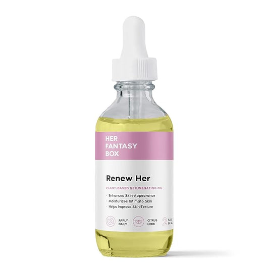 Her Fantasy Box Renew Her | Natural Rejuvenating Yoni Oil for Dark Spots, Ingrown Hair, and Skin Brightening - Nourishing, Moisturizing Formula for All Skin Types
