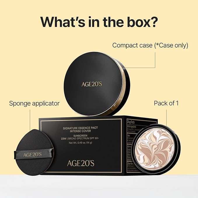 [NEW] AGE20'S Signature Essence Pact | 33W WARM HAZELNUT | Vegan Korean Cushion Foundation | Pack of 1 | Cream Foundation, Dewy & Glow Finish, Natural Coverage, SPF 50+