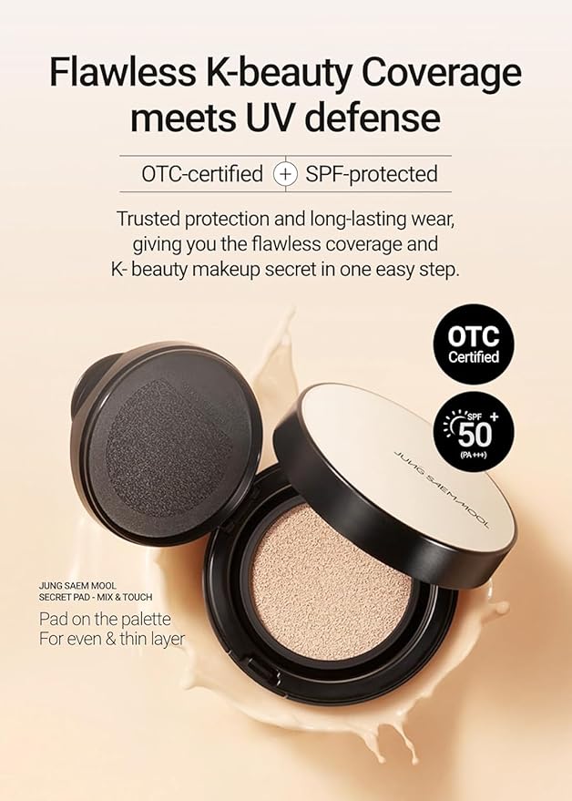 JUNG SAEM MOOL [ SPF ] Essential Skin Nuder Cushion (17 Fair Pink) | Refill Not Included (0.49 Fl Oz) | SPF50 Broad Spectrum | Natural Finish | Makeup Artist Brand