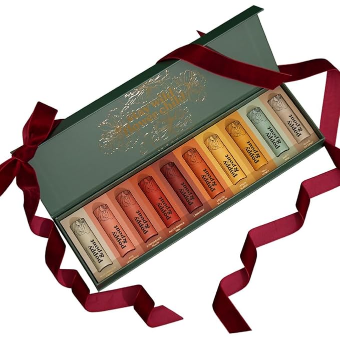 Jumbo Lip Balm Gift Set (10-Pack) | Poppy & Pout All Natural Lip Balms & Moisturizers | Hydrates with Beeswax, Vitamin E, Organic Coconut Oil | Cruelty-Free | Lip Balm in Recyclable Cardboard Tube