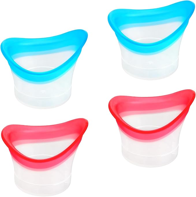 4pcs Eye Wash Cup Eye Wash Bath Kit Silicone Eye Cleaning Cup for Eye Rinse Portable Eye Care Tool Reusable Eye Cleaner for Quick Refresh & Relief Tired Eyes Cleaning Eye Dust Makeup Irritants