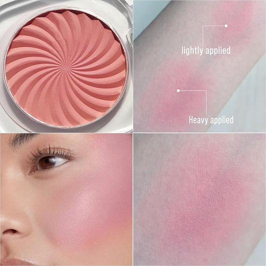Cheeky Blush Compact for Face Cheeks, Talc Free Blusher Palette, Matte Powder Makeup, Natural Healthy, Mauve Pink Magenta Peach Red, Vegan Cruelty Free