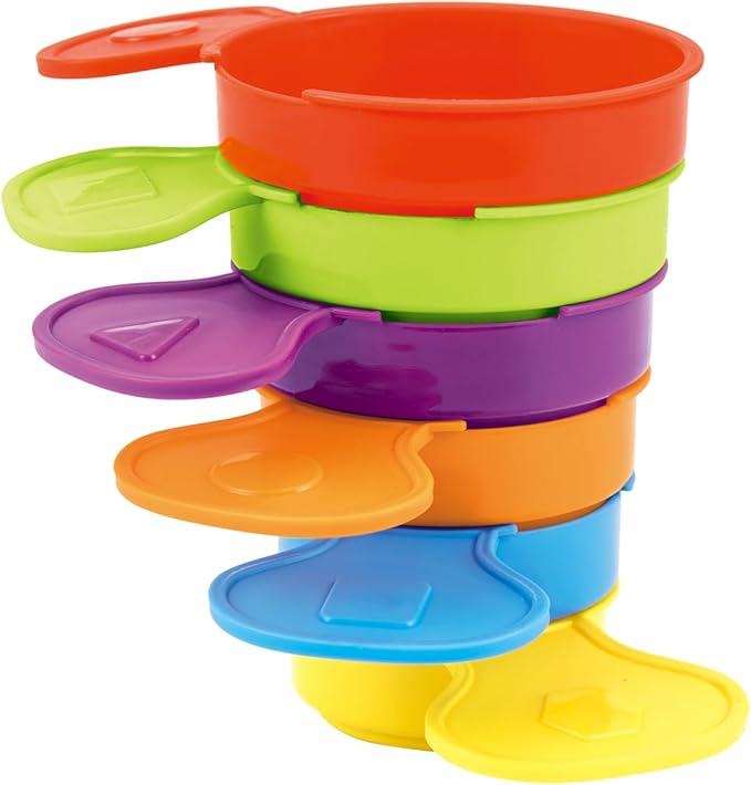 Bath Toys, 14 PCS | Safe & Educational Stacking Cups and Spoons with Numbers | Mold Free & Easy Grip Bath Toys for Baby and Toddler | Early Learning Bathtub Water Pool Toys for Baby Stocking Stuffers