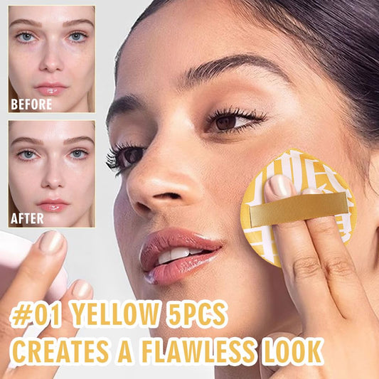 Makeup Sponge for Foundation Concealer and Powder,Latex Free Blender Sponge for Natural and Easy Makeup Soft Long Lasting Beginner-friendly,Travel Size Beauty Makeup Tools (Yellow XL 5 Pcs)
