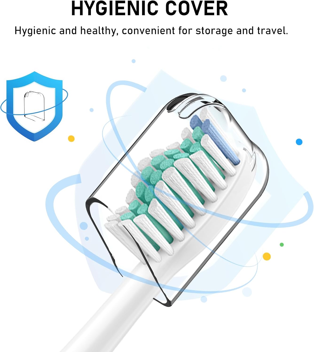 Toothbrush Heads for Philips Sonicare Replacement Brush Heads with Protective Cover Soft Dupont Bristles Electric Toothbrush Replacement Heads for Oral Health, 4 Pack