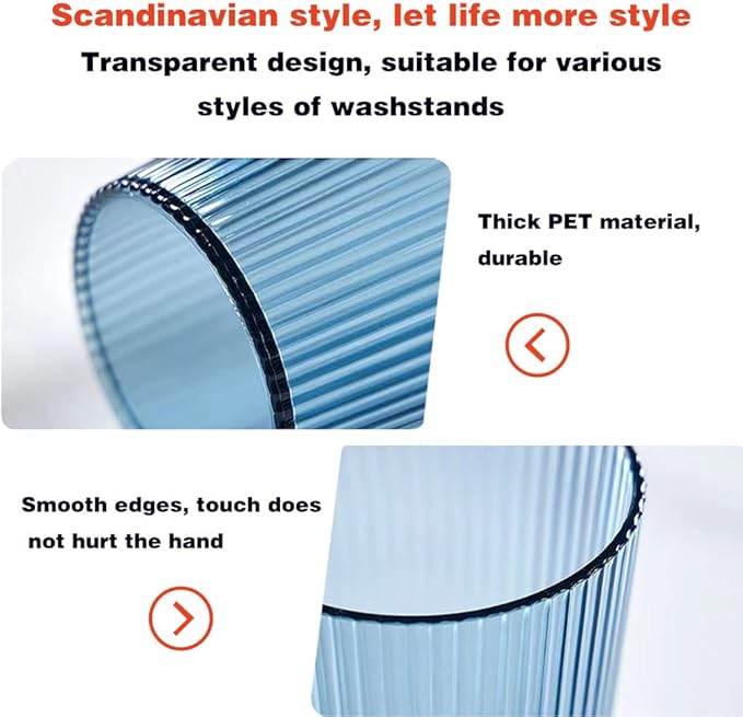 Toothbrush Cup Holder, Bathroom Tumbler, Unbreakable Cup, Reusable mouthwash Cup, mug3PCS (Blue&Clear&Grey)