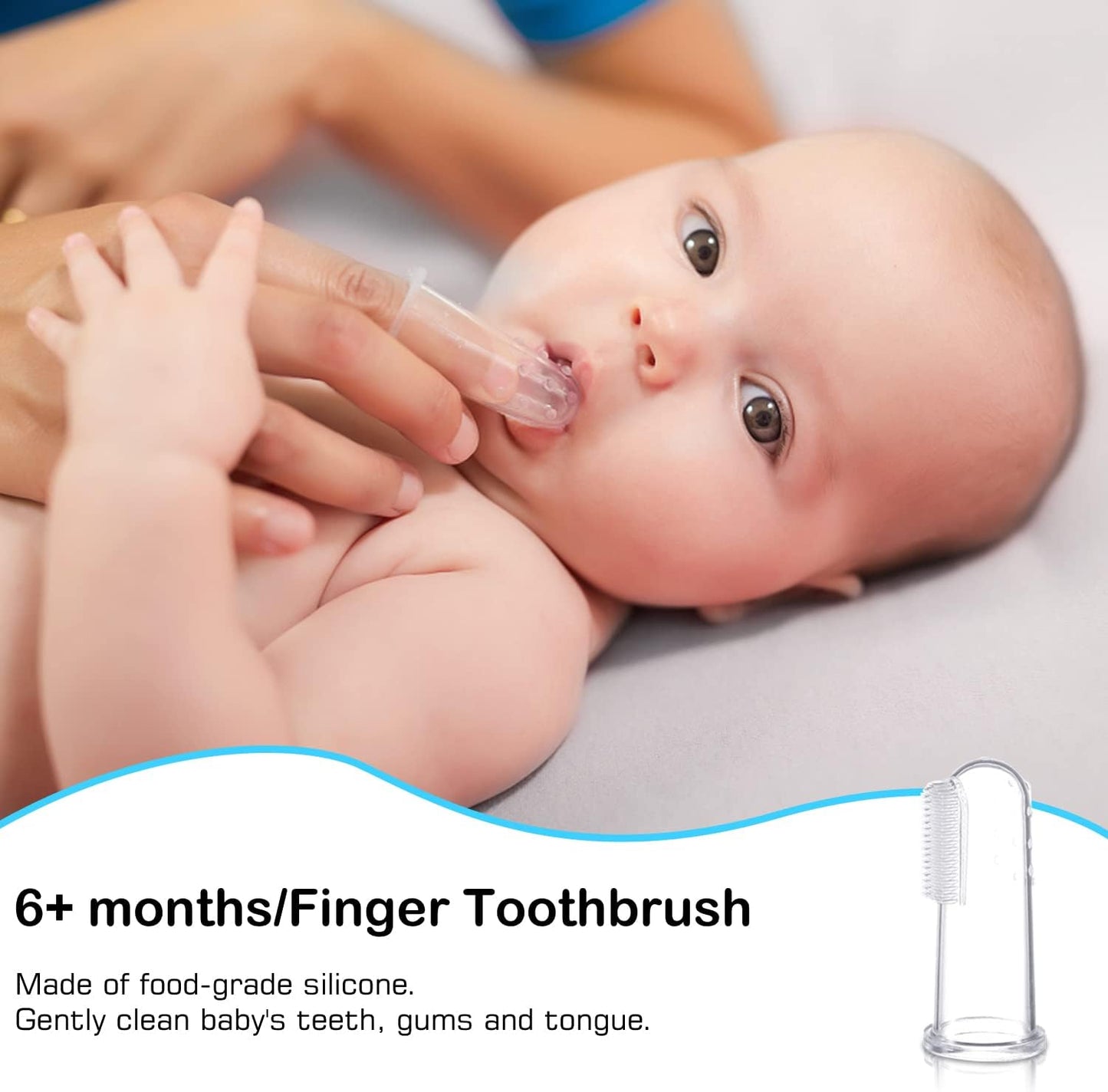 Baby Toddler Infant Toothbrush 6 to 12 Months and Up Age 1 2 3 1-2 2-4 Year Old, 10 in 1 Toothbrushes Gift Set with Soft Finger U-shaped Brush Brushing Bristles for Newborns Kids Children Child