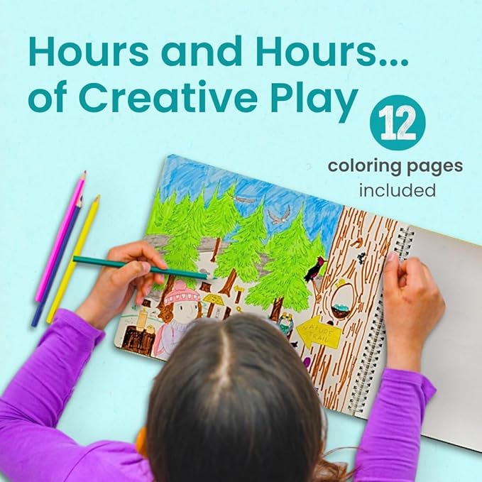 Sticker Book for Kids 2-4, 500+ Kids Stickers, Let's Play Outside by Cupkin 12 Coloring Pages 12 Side by Side Scenes, Fun Toddler Travel Activity Coloring and Sticker Books for Ages 4-8 + 8-10