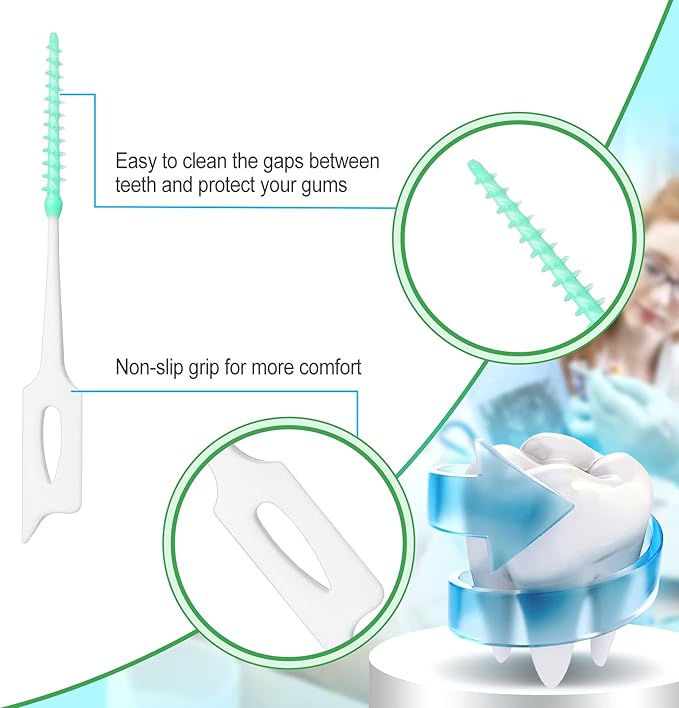 Zopeal 250 Pcs Interdental Brush for Braces Disposable Braces Flossers Dental Picks Floss Toothpick Dental Teeth Flossing Head Oral Hygiene Flosser Toothpick Soft Cleaning Tool (Stylish Color)