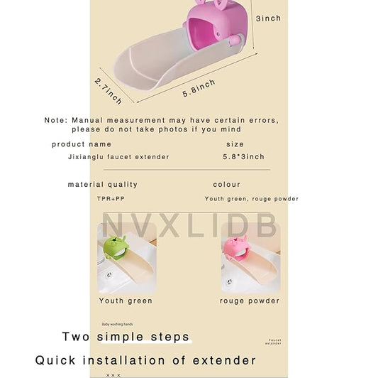 Upgraded Version of The Little Deer Toddler Faucet Extender, Suitable for Bathroom, Kitchen, Bathtub Sink, Suitable for Most faucets (2-Pack Pink + Green)
