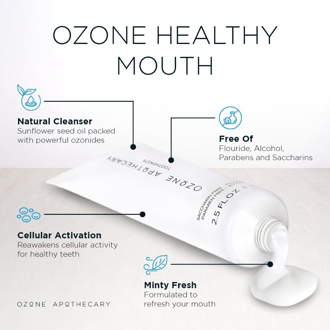 Toothpaste Ozone Oil Infused Toothpaste Flouride Free for Promoting Healthy Mouth | Ozonated Oral Care