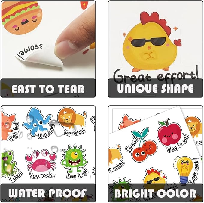 120 Piece Teacher Stickers - Grading, Student Rewards, 'Good Job' Stickers for Kids