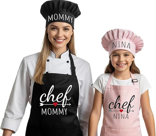 Personalized Kids Apron For Cooking, Toddler Apron for Girls and Boys, Chef Aprons For Women, Christmas Gift For Kids, Christmas Gifts for Mom
