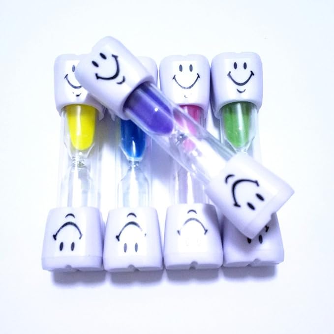 5 Pcs 2 Minute Smiley Sand Timer Set for Brushing Children's Teeth （5 Color）