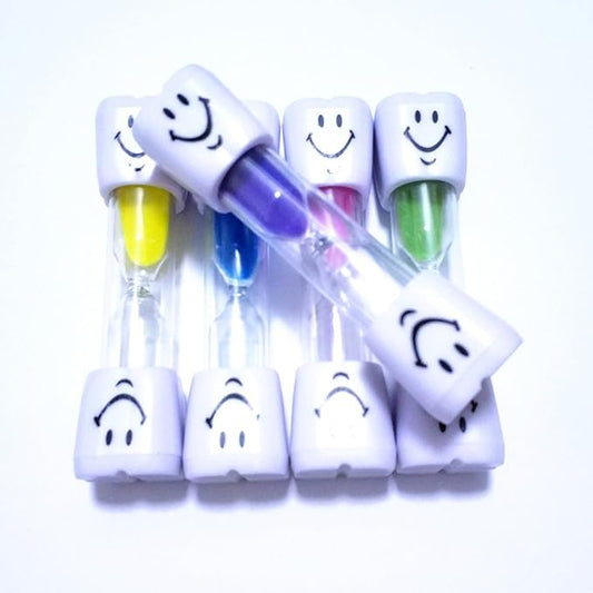 5 Pcs 2 Minute Smiley Sand Timer Set for Brushing Children's Teeth （5 Color）