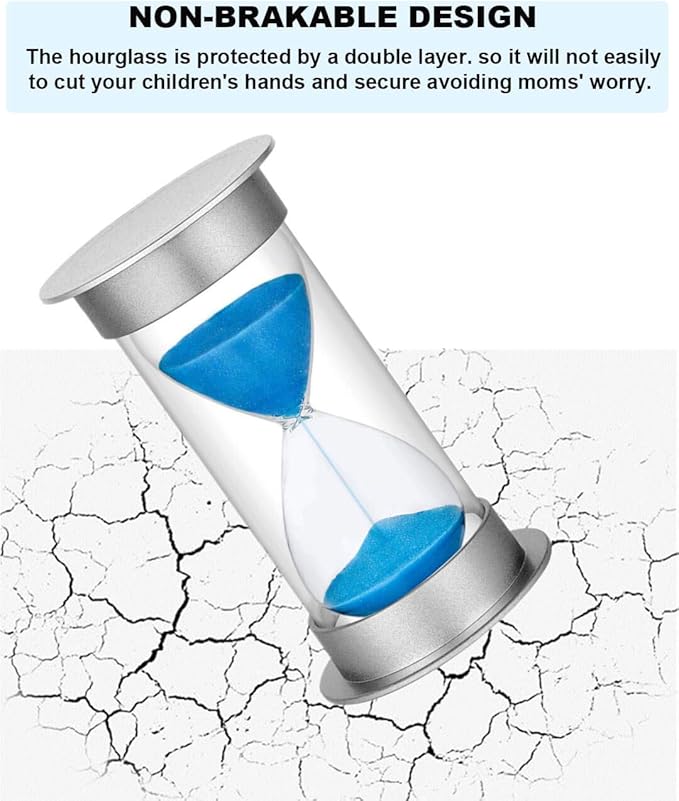 Sand Timer 3 Minute Hourglass Timer, Plastic Sand Watch 3 Min, Large Sand Clock 3 Minutes, Hour Glass Sandglass Timer for Kids, Games, Classroom, Kitchen, Decoration Blue