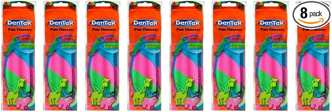 DenTek, Kids Fun Flossers, Removes Food & Plaque, 40 Count (Pack of 8)