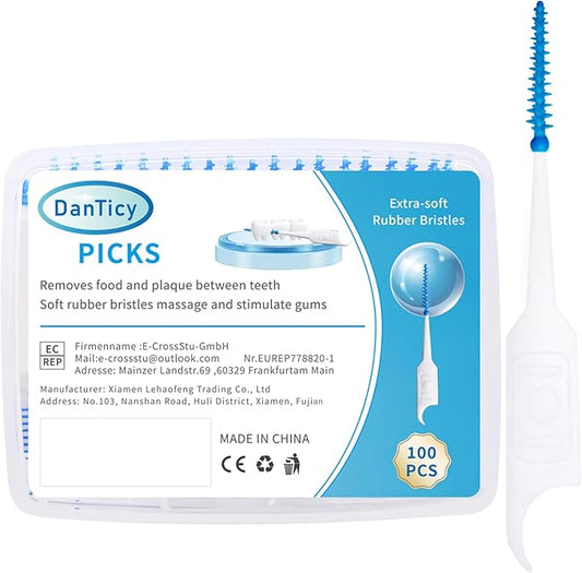 Soft Silicone Interdental Brush, Braces Brush, Corrective Brush, Adaptive, Disposable Picks for Teeth Cleaning (100PCS)