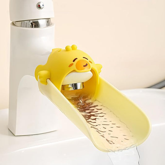 Faucet Extender for Toddlers, PANIMOSI Kids Sink Extender for Bathroom, Kitchen, Bathtub, Baby Hand Washing Water Spout Extender, No Installation Toddler Sink Extender, Yellow