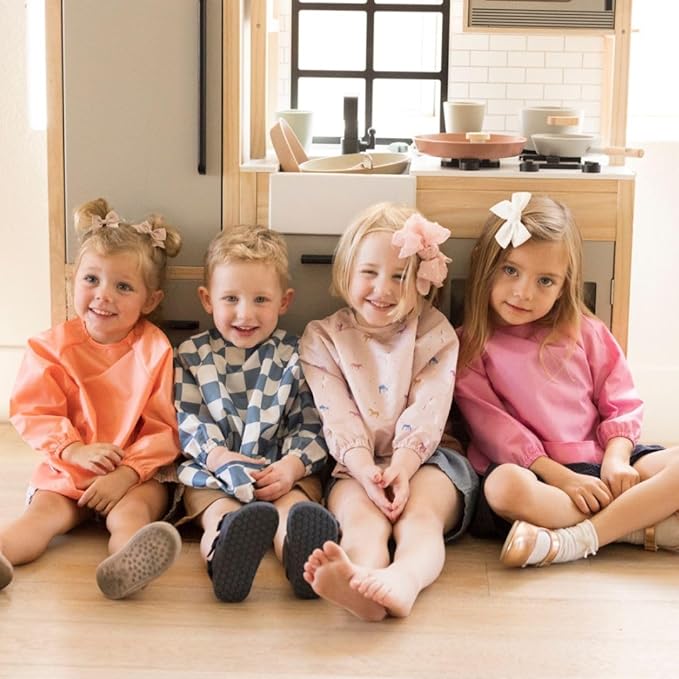 Tiny Twinkle Long Sleeve Bib for Babies & Toddlers – 2 Pack Waterproof Smock Bibs for Eating – Machine Washable & Mess-Proof, Baby Feeding Essential & Shower Must-Have (Sweet Treat,6–24M)